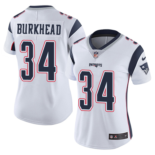 Women's Nike New England Patriots #34 Rex Burkhead White Vapor Untouchable Limited Player NFL Jersey