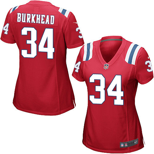 Women's Nike New England Patriots #34 Rex Burkhead Game Red Alternate NFL Jersey