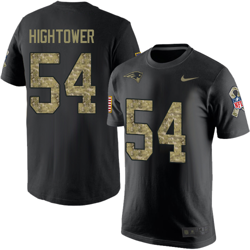 NFL Nike New England Patriots #54 Dont'a Hightower Black Camo Salute to Service T-Shirt