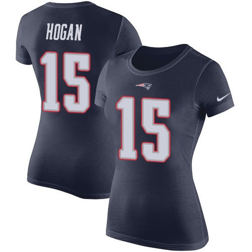 NFL Women's Nike New England Patriots #15 Chris Hogan Navy Blue Rush Pride Name & Number T-Shirt