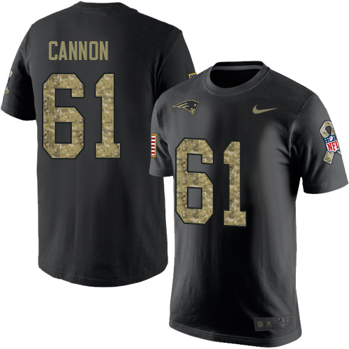 NFL Nike New England Patriots #61 Marcus Cannon Black Camo Salute to Service T-Shirt