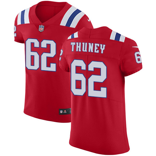 Men's Nike New England Patriots #62 Joe Thuney Red Alternate Vapor Untouchable Elite Player NFL Jersey