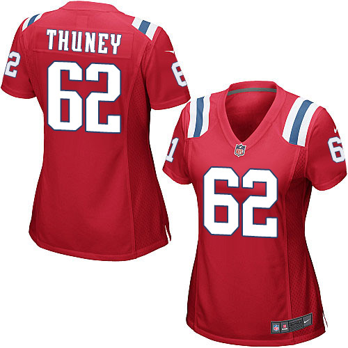 Women's Nike New England Patriots #62 Joe Thuney Game Red Alternate NFL Jersey
