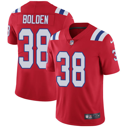 Men's Nike New England Patriots #38 Brandon Bolden Red Alternate Vapor Untouchable Limited Player NFL Jersey