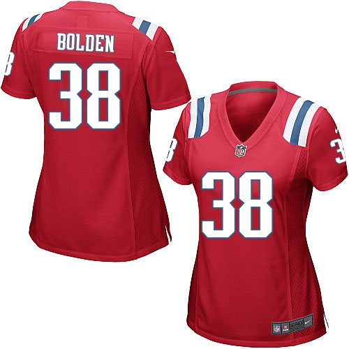 Women's Nike New England Patriots #38 Brandon Bolden Game Red Alternate NFL Jersey
