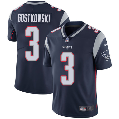 Men's Nike New England Patriots #3 Stephen Gostkowski Navy Blue Team Color Vapor Untouchable Limited Player NFL Jersey