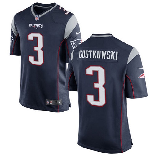 Men's Nike New England Patriots #3 Stephen Gostkowski Game Navy Blue Team Color NFL Jersey