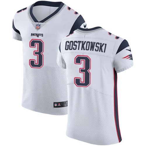 Men's Nike New England Patriots #3 Stephen Gostkowski White Vapor Untouchable Elite Player NFL Jersey