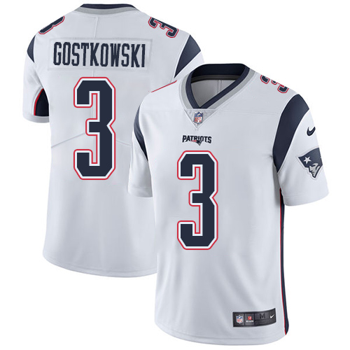 Men's Nike New England Patriots #3 Stephen Gostkowski White Vapor Untouchable Limited Player NFL Jersey