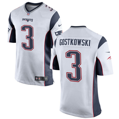 Men's Nike New England Patriots #3 Stephen Gostkowski Game White NFL Jersey