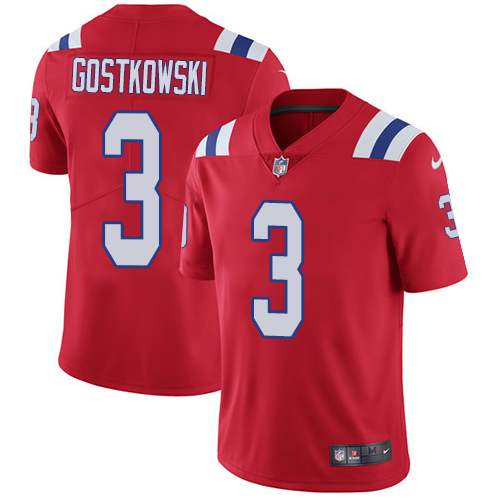 Men's Nike New England Patriots #3 Stephen Gostkowski Red Alternate Vapor Untouchable Limited Player NFL Jersey