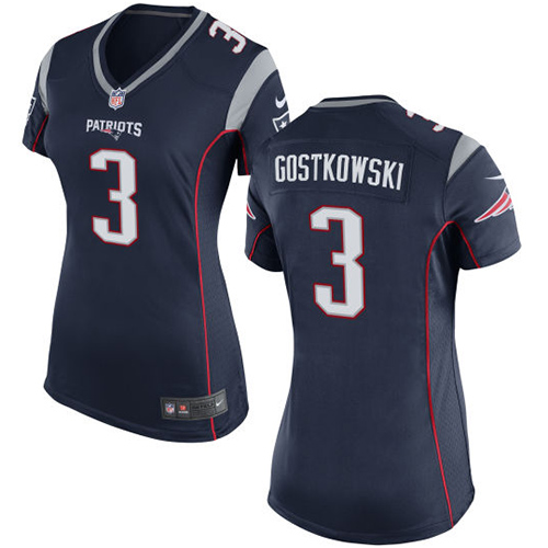 Women's Nike New England Patriots #3 Stephen Gostkowski Game Navy Blue Team Color NFL Jersey