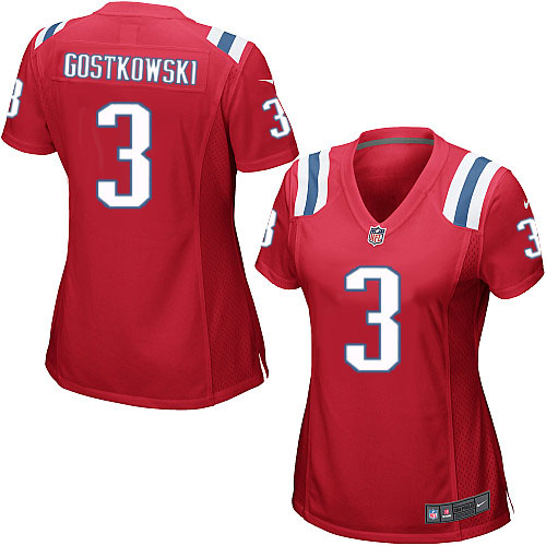 Women's Nike New England Patriots #3 Stephen Gostkowski Game Red Alternate NFL Jersey