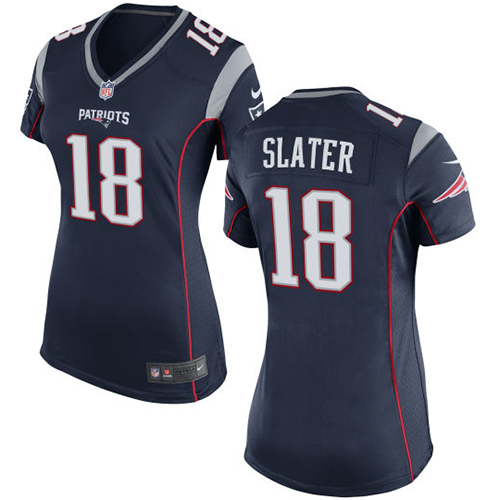 Women's Nike New England Patriots #18 Matthew Slater Game Navy Blue Team Color NFL Jersey