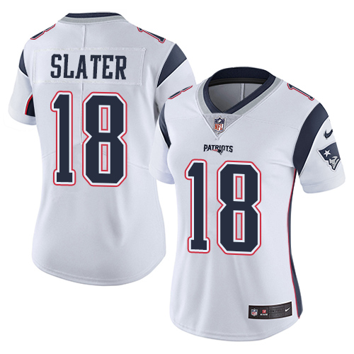 Women's Nike New England Patriots #18 Matthew Slater White Vapor Untouchable Limited Player NFL Jersey