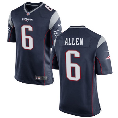 Men's Nike New England Patriots #6 Ryan Allen Game Navy Blue Team Color NFL Jersey