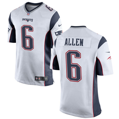 Men's Nike New England Patriots #6 Ryan Allen Game White NFL Jersey