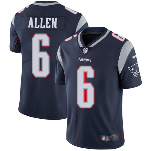 Youth Nike New England Patriots #6 Ryan Allen Navy Blue Team Color Vapor Untouchable Limited Player NFL Jersey
