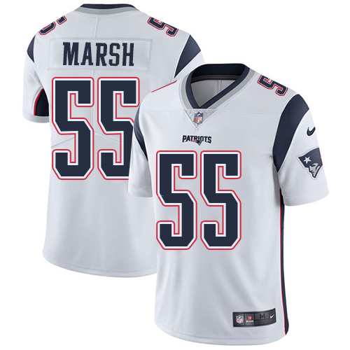 Men's Nike New England Patriots #55 Cassius Marsh White Vapor Untouchable Limited Player NFL Jersey