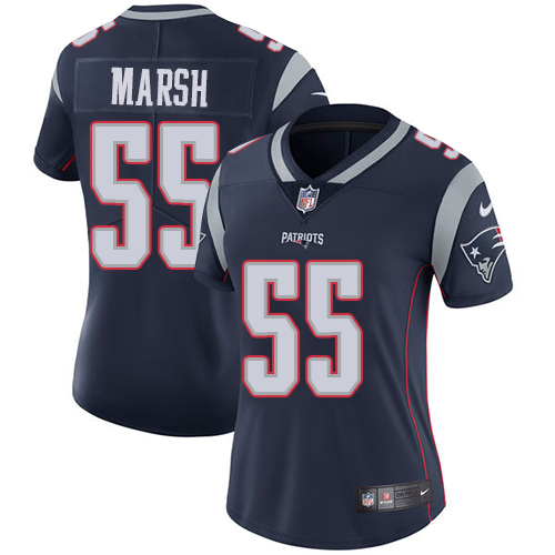 Women's Nike New England Patriots #55 Cassius Marsh Navy Blue Team Color Vapor Untouchable Limited Player NFL Jersey