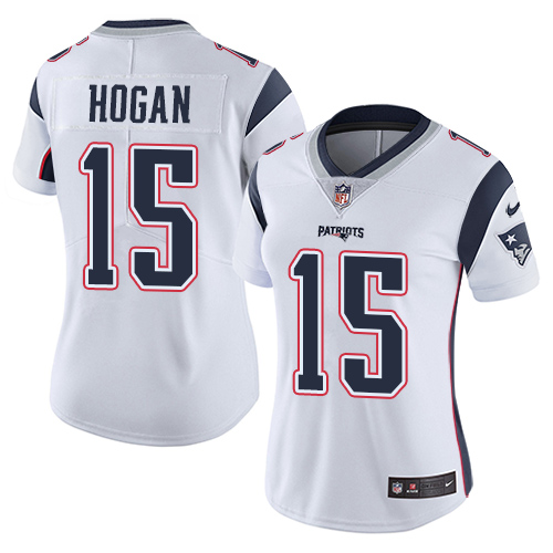 Women's Nike New England Patriots #15 Chris Hogan White Vapor Untouchable Limited Player NFL Jersey