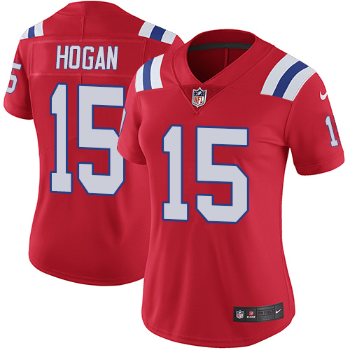 Women's Nike New England Patriots #15 Chris Hogan Red Alternate Vapor Untouchable Limited Player NFL Jersey