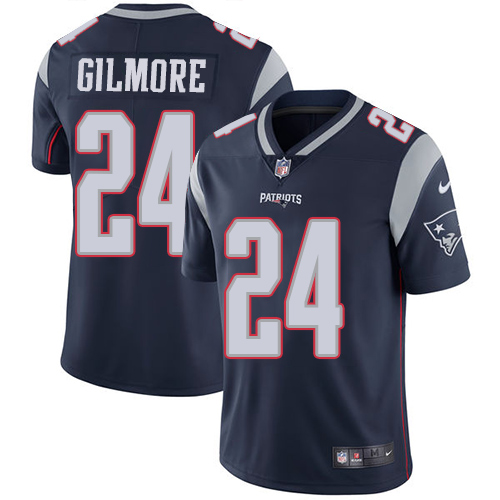 Men's Nike New England Patriots #24 Stephon Gilmore Navy Blue Team Color Vapor Untouchable Limited Player NFL Jersey