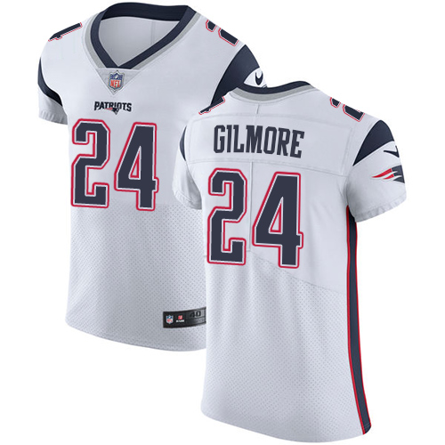 Men's Nike New England Patriots #24 Stephon Gilmore White Vapor Untouchable Elite Player NFL Jersey