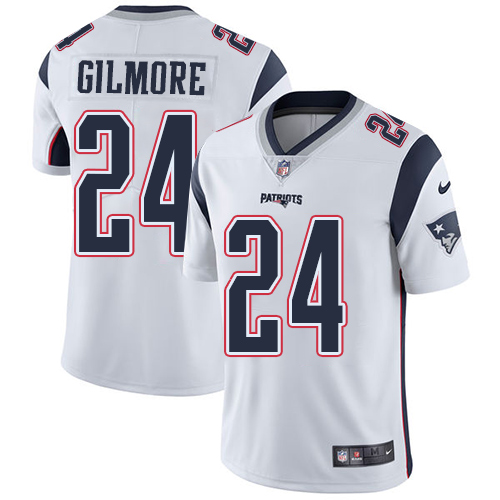 Men's Nike New England Patriots #24 Stephon Gilmore White Vapor Untouchable Limited Player NFL Jersey