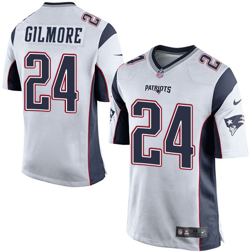 Men's Nike New England Patriots #24 Stephon Gilmore Game White NFL Jersey