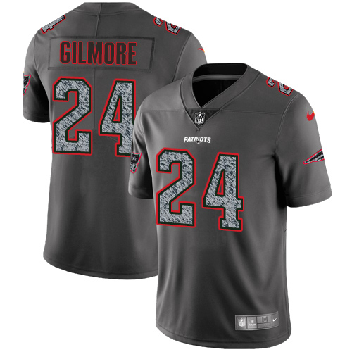 Youth Nike New England Patriots #24 Stephon Gilmore Gray Static Untouchable Limited NFL Jersey