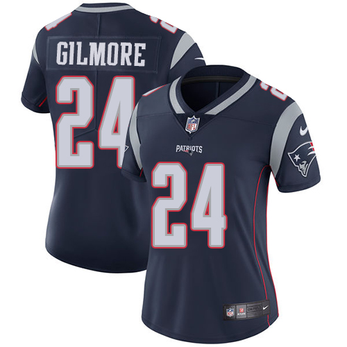 Women's Nike New England Patriots #24 Stephon Gilmore Navy Blue Team Color Vapor Untouchable Limited Player NFL Jersey