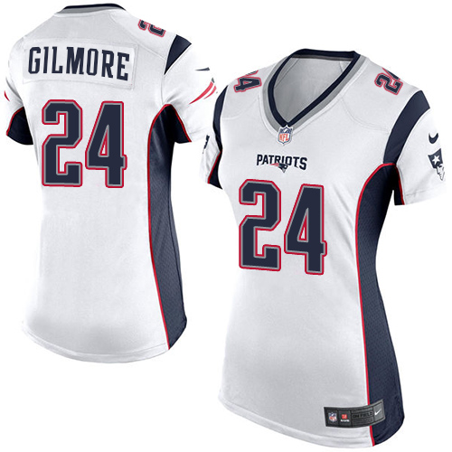 Women's Nike New England Patriots #24 Stephon Gilmore Game White NFL Jersey