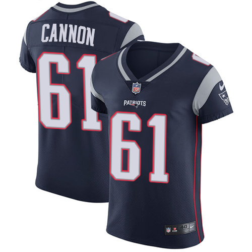 Men's Nike New England Patriots #61 Marcus Cannon Navy Blue Team Color Vapor Untouchable Elite Player NFL Jersey