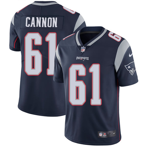 Men's Nike New England Patriots #61 Marcus Cannon Navy Blue Team Color Vapor Untouchable Limited Player NFL Jersey