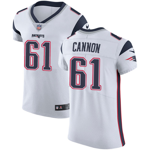 Men's Nike New England Patriots #61 Marcus Cannon White Vapor Untouchable Elite Player NFL Jersey