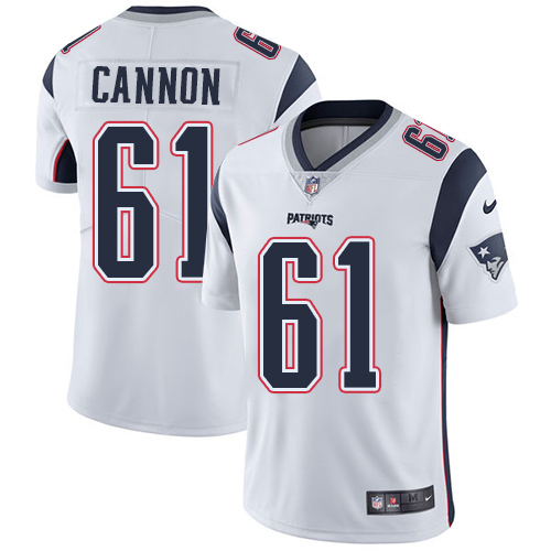 Men's Nike New England Patriots #61 Marcus Cannon White Vapor Untouchable Limited Player NFL Jersey