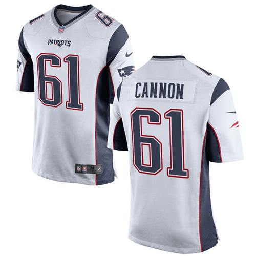 Men's Nike New England Patriots #61 Marcus Cannon Game White NFL Jersey