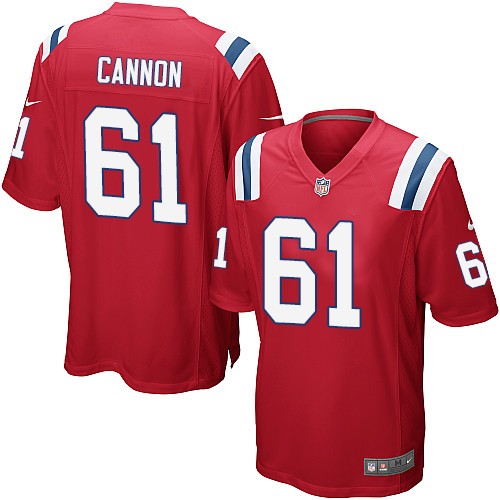 Men's Nike New England Patriots #61 Marcus Cannon Game Red Alternate NFL Jersey