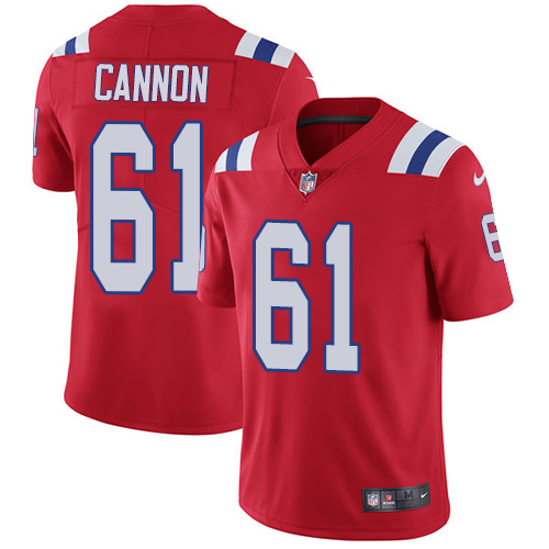 Youth Nike New England Patriots #61 Marcus Cannon Red Alternate Vapor Untouchable Limited Player NFL Jersey