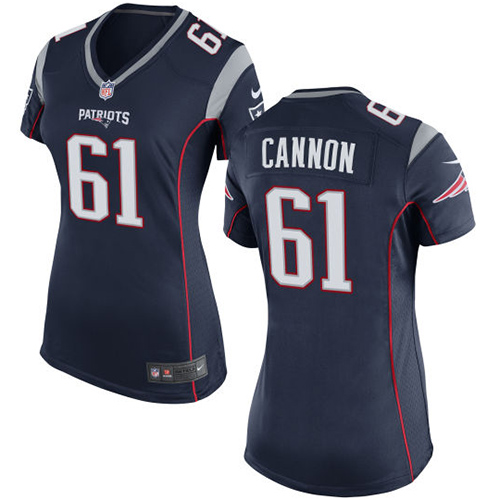 Women's Nike New England Patriots #61 Marcus Cannon Game Navy Blue Team Color NFL Jersey