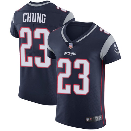 Men's Nike New England Patriots #23 Patrick Chung Navy Blue Team Color Vapor Untouchable Elite Player NFL Jersey