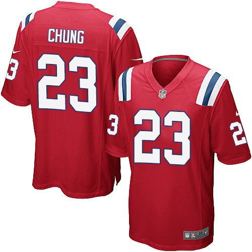 Men's Nike New England Patriots #23 Patrick Chung Game Red Alternate NFL Jersey