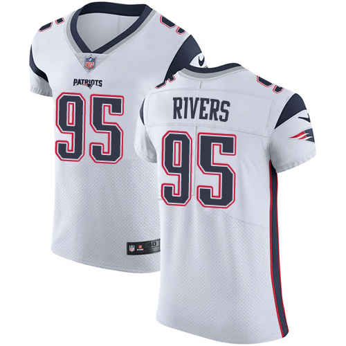 Men's Nike New England Patriots #95 Derek Rivers White Vapor Untouchable Elite Player NFL Jersey
