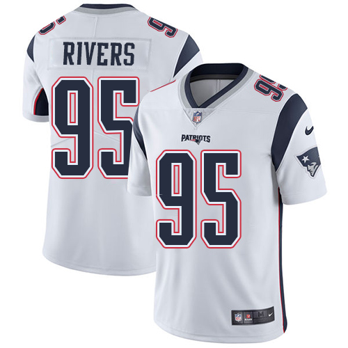 Men's Nike New England Patriots #95 Derek Rivers White Vapor Untouchable Limited Player NFL Jersey