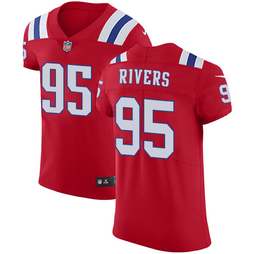 Men's Nike New England Patriots #95 Derek Rivers Red Alternate Vapor Untouchable Elite Player NFL Jersey