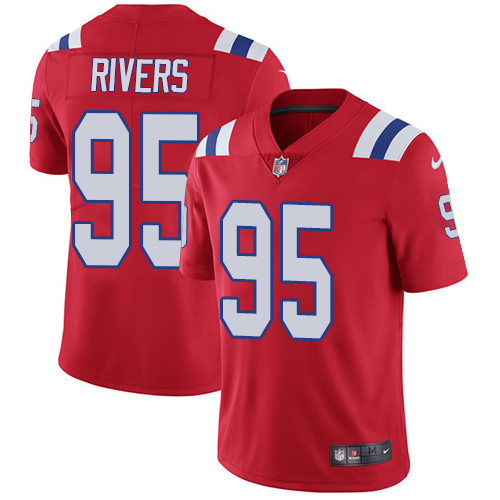 Youth Nike New England Patriots #95 Derek Rivers Red Alternate Vapor Untouchable Limited Player NFL Jersey
