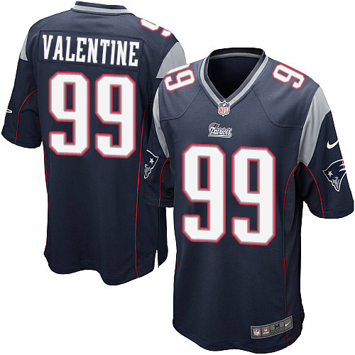 Men's Nike New England Patriots #99 Vincent Valentine Game Navy Blue Team Color NFL Jersey
