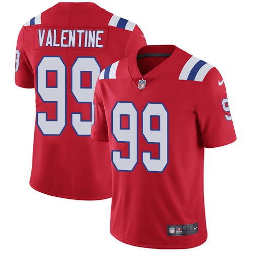 Men's Nike New England Patriots #99 Vincent Valentine Red Alternate Vapor Untouchable Limited Player NFL Jersey