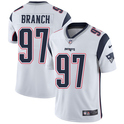 Men's Nike New England Patriots #97 Alan Branch White Vapor Untouchable Limited Player NFL Jersey